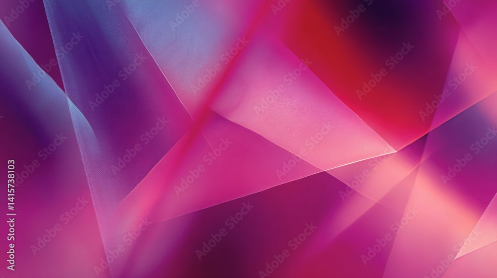 Poster Abstract image of overlapping pink and purple geometric shapes, creating a dynamic and vibrant design, showcasing energy and movement, ideal for modern aesthetic