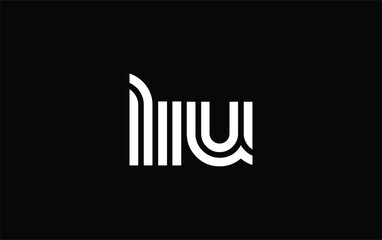LIU Creative Unique Modern Letter Logo Design. Stylized logo featuring a unique letter design, presenting abstract minimalist aesthetics and modern appeal