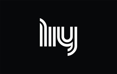LIY Creative Unique Modern Letter Logo Design. Stylized logo featuring a unique letter design, presenting abstract minimalist aesthetics and modern appeal