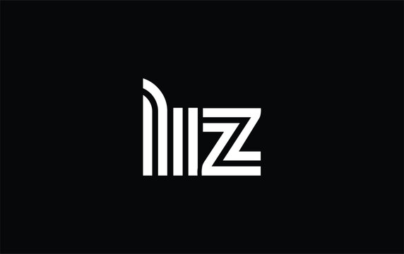 LIZ Creative Unique Modern Letter Logo Design. Stylized logo featuring a unique letter design, presenting abstract minimalist aesthetics and modern appeal