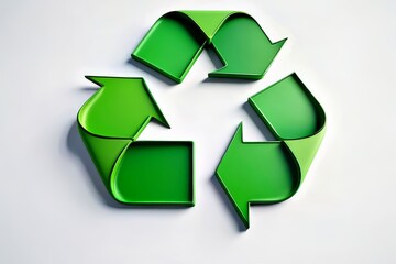 Obraz premium 3D Recycle Symbol on White Background