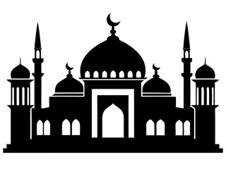 Mosque Silhouette Vector | Islamic Mosque SVG