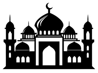 Mosque Silhouette Vector | Islamic Mosque SVG