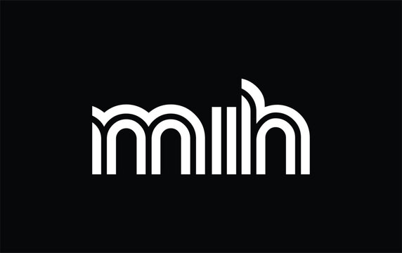 MIH Creative Unique Modern Letter Logo Design. Stylized logo featuring a unique letter design, presenting abstract minimalist aesthetics and modern appeal