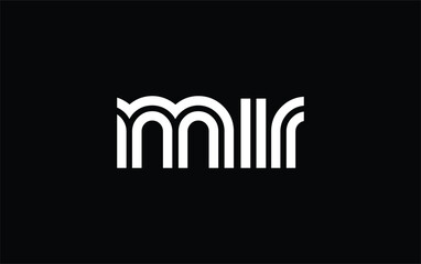 MIR Creative Unique Modern Letter Logo Design. Stylized logo featuring a unique letter design, presenting abstract minimalist aesthetics and modern appeal