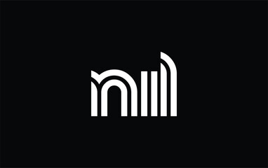 NIL Creative Unique Modern Letter Logo Design. Stylized logo featuring a unique letter design, presenting abstract minimalist aesthetics and modern appeal