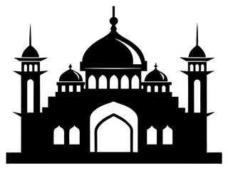Mosque Silhouette Vector | Islamic Mosque SVG Icon