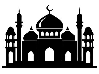 Mosque Silhouette Vector | Islamic Mosque SVG Icon