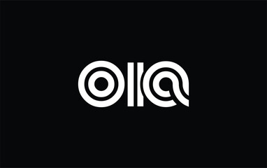OIA Creative Unique Modern Letter Logo Design. Stylized logo featuring a unique letter design, presenting abstract minimalist aesthetics and modern appeal