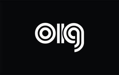 OIG Creative Unique Modern Letter Logo Design. Stylized logo featuring a unique letter design, presenting abstract minimalist aesthetics and modern appeal