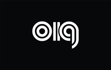 OIQ Creative Unique Modern Letter Logo Design. Stylized logo featuring a unique letter design, presenting abstract minimalist aesthetics and modern appeal