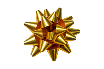 shiny golden gift bow with textured ribbon loops on a white background png transparent lazo de regalo de oro brillante con lazos de cinta de textura sobre un fondo blanco png transparente