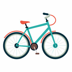 Fototapeta premium Bicycle icon in a minimalist design with vibrant colors
