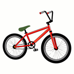Fototapeta premium Bmx Bike illustration with green seat on a plain background