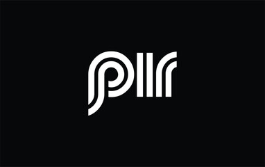 PIR Creative Unique Modern Letter Logo Design. Stylized logo featuring a unique letter design, presenting abstract minimalist aesthetics and modern appeal