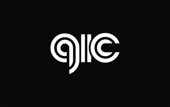 QIC Creative Unique Modern Letter Logo Design. Stylized logo featuring a unique letter design, presenting abstract minimalist aesthetics and modern appeal