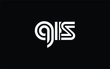 QIS Creative Unique Modern Letter Logo Design. Stylized logo featuring a unique letter design, presenting abstract minimalist aesthetics and modern appeal