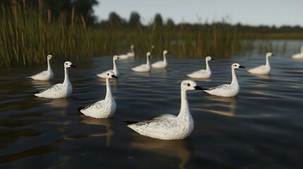 wildlife sanctuary with diverse species, peaceful