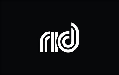 RID Creative Unique Modern Letter Logo Design. Stylized logo featuring a unique letter design, presenting abstract minimalist aesthetics and modern appeal