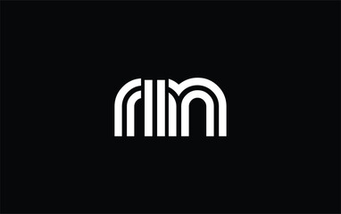 RIN Creative Unique Modern Letter Logo Design. Stylized logo featuring a unique letter design, presenting abstract minimalist aesthetics and modern appeal