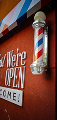 Vintage barber's pole wallpaper background