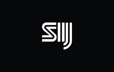 SIJ Creative Unique Modern Letter Logo Design. Stylized logo featuring a unique letter design, presenting abstract minimalist aesthetics and modern appeal