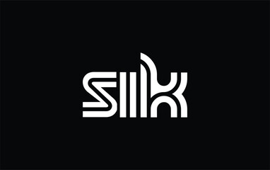 SIK Creative Unique Modern Letter Logo Design. Stylized logo featuring a unique letter design, presenting abstract minimalist aesthetics and modern appeal