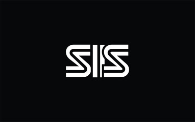 SIS Creative Unique Modern Letter Logo Design. Stylized logo featuring a unique letter design, presenting abstract minimalist aesthetics and modern appeal