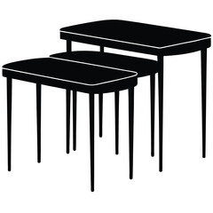 Modern Nesting Tables in Decreasing Sizes  