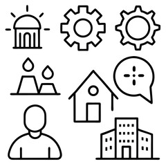 Simple Line Icons Representing Various Concepts