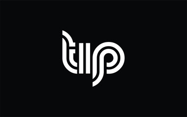 TIP Creative Unique Modern Letter Logo Design. Stylized logo featuring a unique letter design, presenting abstract minimalist aesthetics and modern appeal