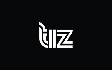 TIZ Creative Unique Modern Letter Logo Design. Stylized logo featuring a unique letter design, presenting abstract minimalist aesthetics and modern appeal