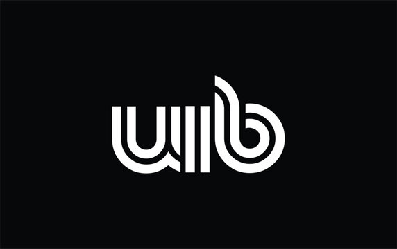 UIB Creative Unique Modern Letter Logo Design. Stylized logo featuring a unique letter design, presenting abstract minimalist aesthetics and modern appeal