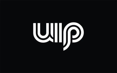 UIP Creative Unique Modern Letter Logo Design. Stylized logo featuring a unique letter design, presenting abstract minimalist aesthetics and modern appeal