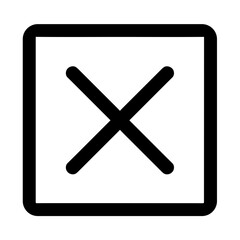 Fototapeta premium Minimalist X icon representing cancel close or denied action in user interface and access system - concept of error restriction stop