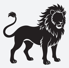 a lion silhouette vector art illustration, lion vector illustration