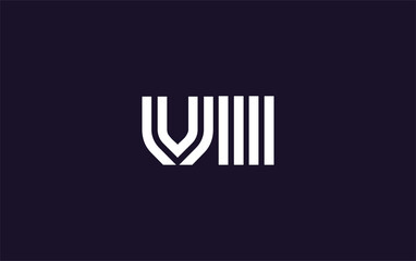 VII Creative Unique Modern Letter Logo Design. Stylized logo featuring a unique letter design, presenting abstract minimalist aesthetics and modern appeal