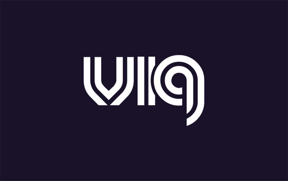 VIQ Creative Unique Modern Letter Logo Design. Stylized logo featuring a unique letter design, presenting abstract minimalist aesthetics and modern appeal