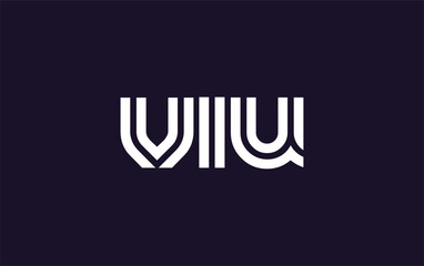 VIU Creative Unique Modern Letter Logo Design. Stylized logo featuring a unique letter design, presenting abstract minimalist aesthetics and modern appeal