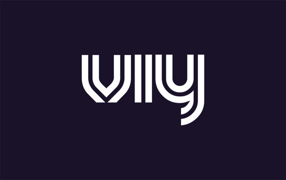 VIY Creative Unique Modern Letter Logo Design. Stylized logo featuring a unique letter design, presenting abstract minimalist aesthetics and modern appeal