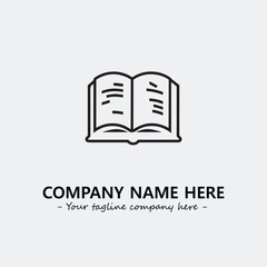 Book illustration black and white for logo company vector image
