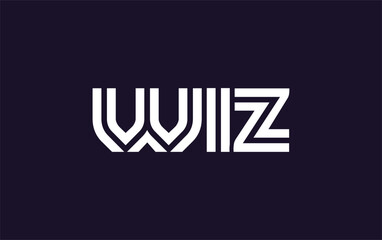 WIZ Creative Unique Modern Letter Logo Design. Stylized logo featuring a unique letter design, presenting abstract minimalist aesthetics and modern appeal