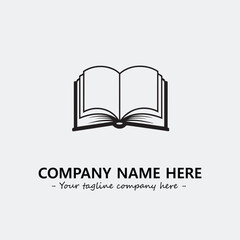 Book illustration black and white for logo company vector image
