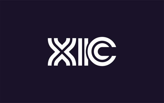 XIC Creative Unique Modern Letter Logo Design. Stylized logo featuring a unique letter design, presenting abstract minimalist aesthetics and modern appeal