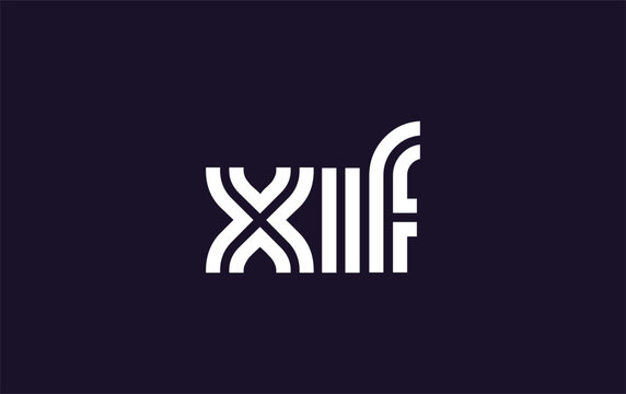 XIF Creative Unique Modern Letter Logo Design. Stylized logo featuring a unique letter design, presenting abstract minimalist aesthetics and modern appeal