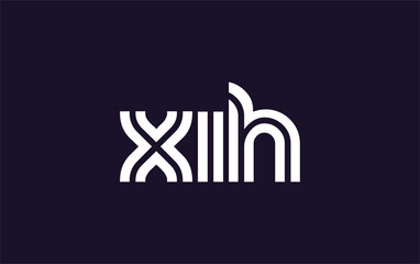 XIH Creative Unique Modern Letter Logo Design. Stylized logo featuring a unique letter design, presenting abstract minimalist aesthetics and modern appeal