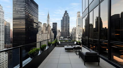 Luxury Rooftop Terrace With City Views In New York
