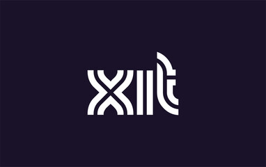 XIT Creative Unique Modern Letter Logo Design. Stylized logo featuring a unique letter design, presenting abstract minimalist aesthetics and modern appeal