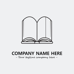 Book illustration black and white for logo company vector image
