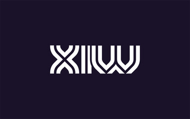 XIW Creative Unique Modern Letter Logo Design. Stylized logo featuring a unique letter design, presenting abstract minimalist aesthetics and modern appeal